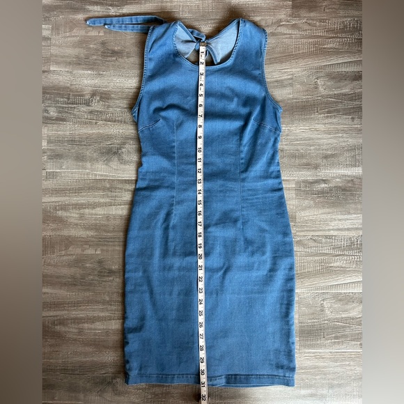Backless Denim Mini Dress - Picture 10 of 10